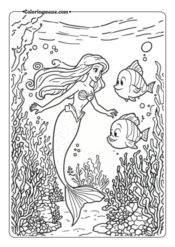 Ariel with Flounder Exploring