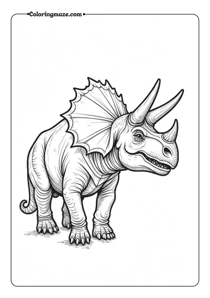 Detailed Triceratops with Elaborate Frill