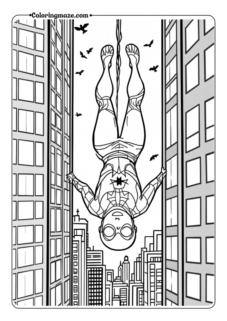 Upside-Down Web Hang coloring pages