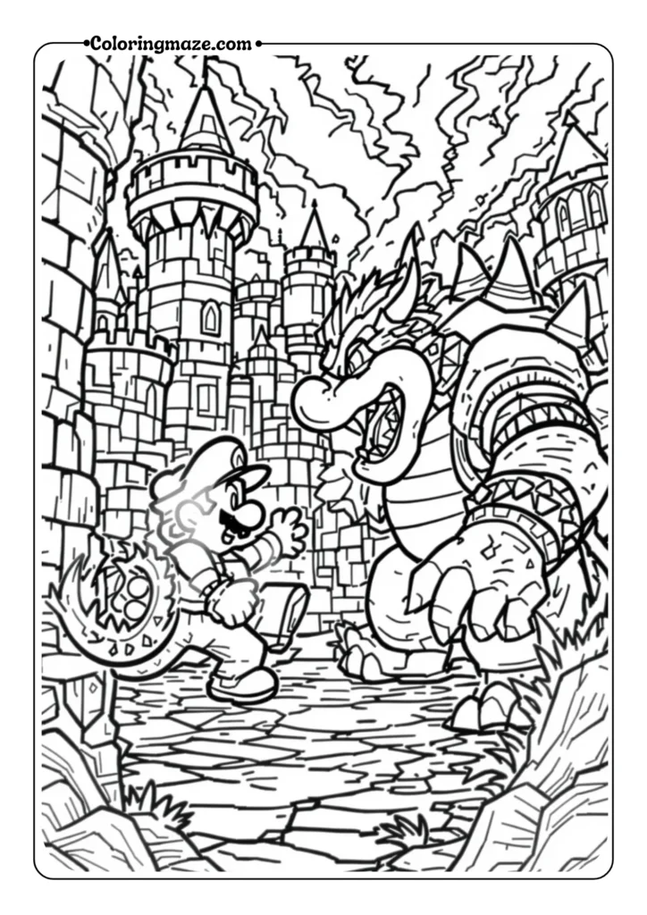 Mario vs. Bowser Battle Scene
