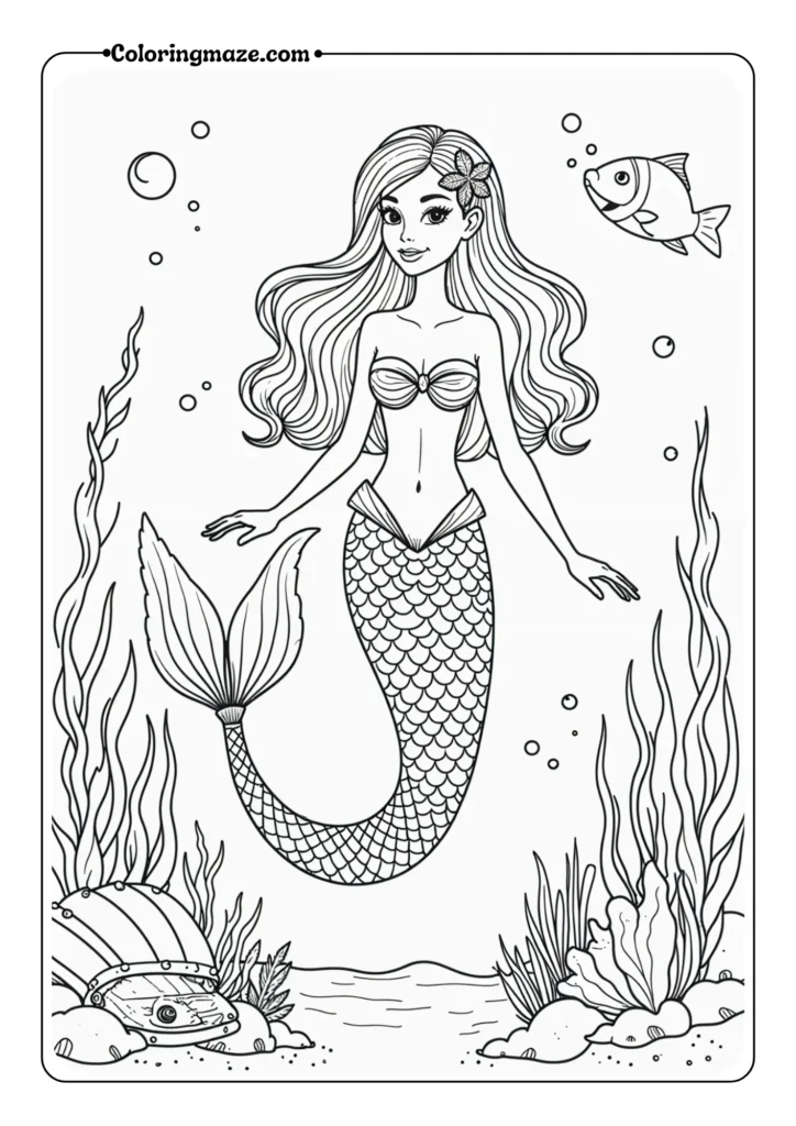 Mermaid Barbie Underwater Scene