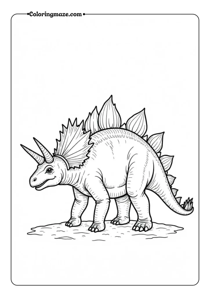 Side View Stegosaurus with Back Plates