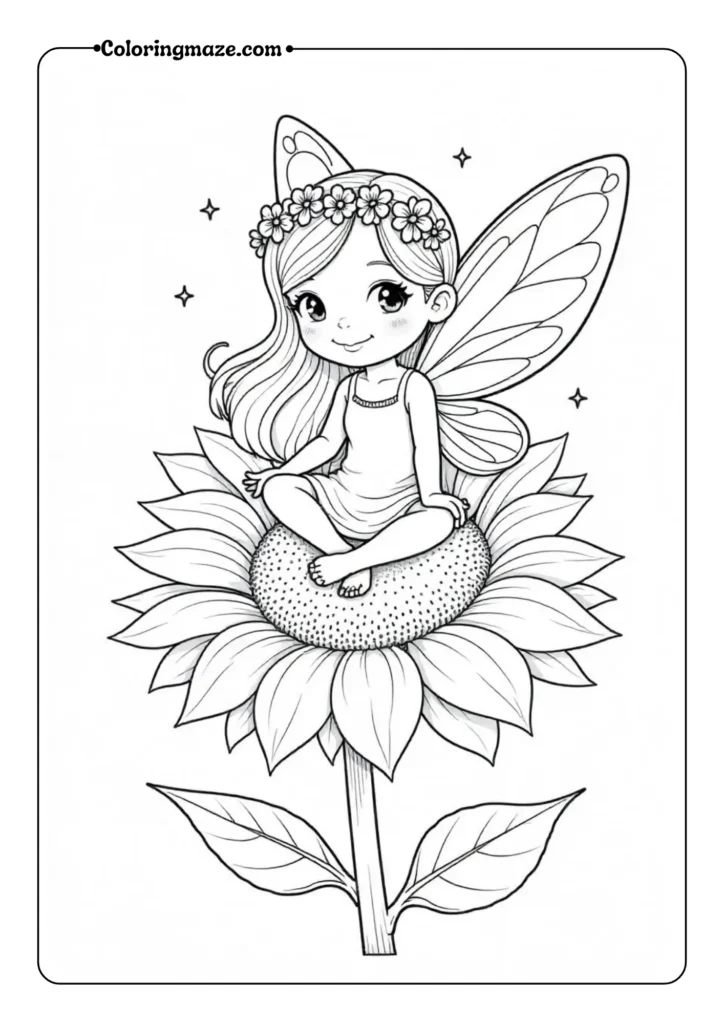 Simple fairy
airy Coloring Pages