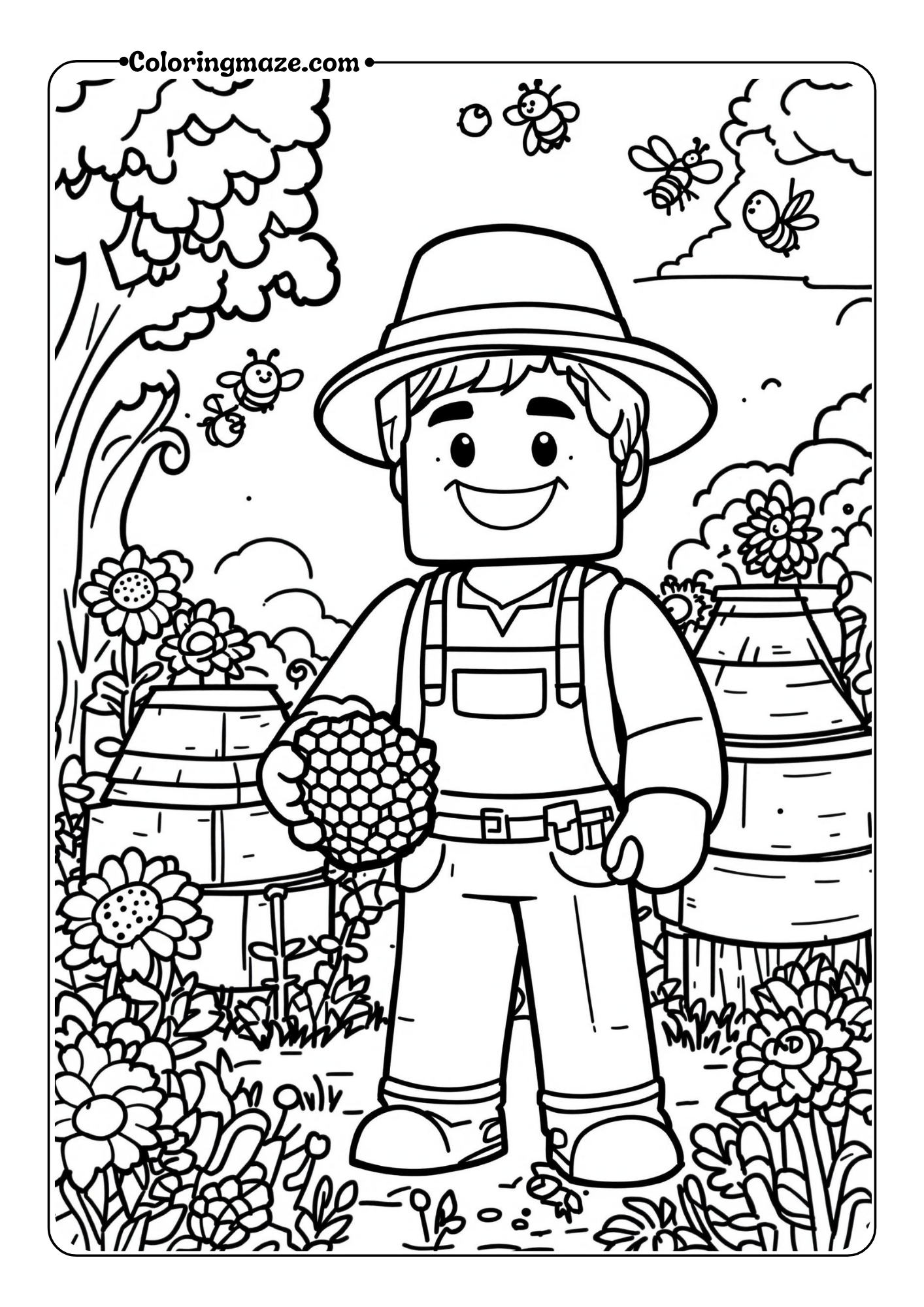 Steve the Beekeeper coloring pages