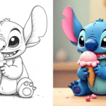 Stitch Eating Ice Cream